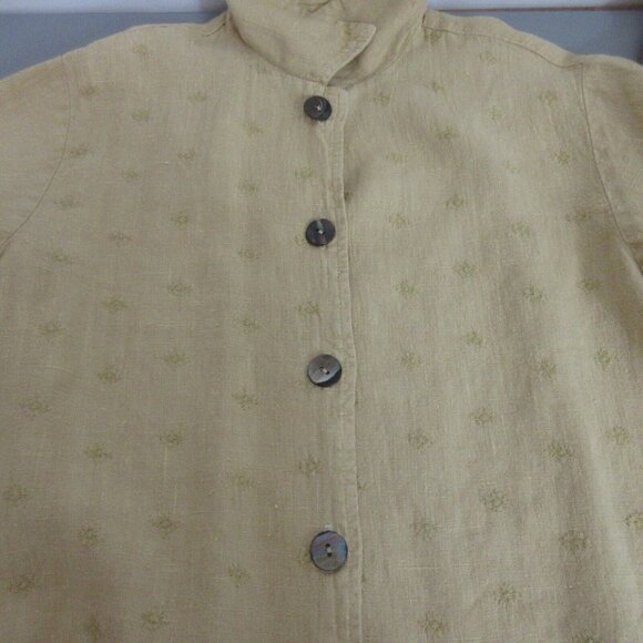 2-Piece 100% Linen Lagenlook Midi Sleeveless Dress-Button Jacket Set Sz Large - Picture 11 of 12